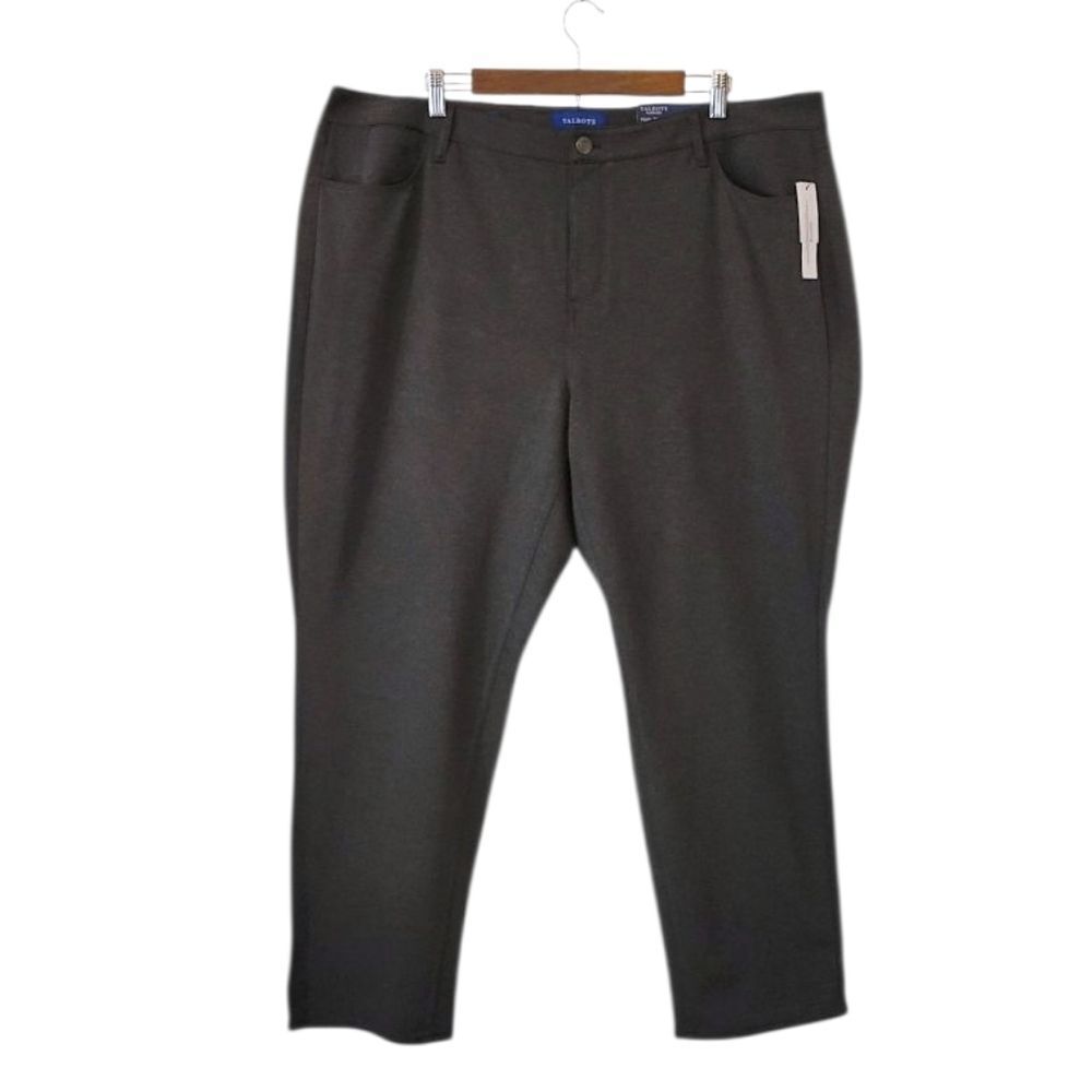 Talbots Flawless Dark Gray High-Waisted Straight Leg Pants Size 22W Petite - Picture 2 of 8